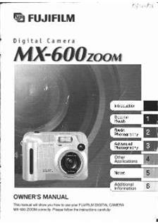 Fujifilm MX600 manual. Camera Instructions.